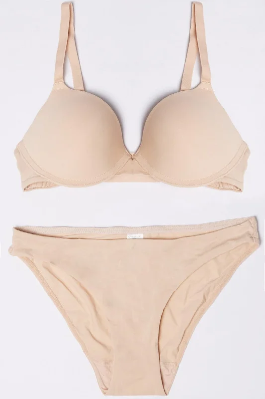 Casual Apparel For Women Beige Lingerie Set