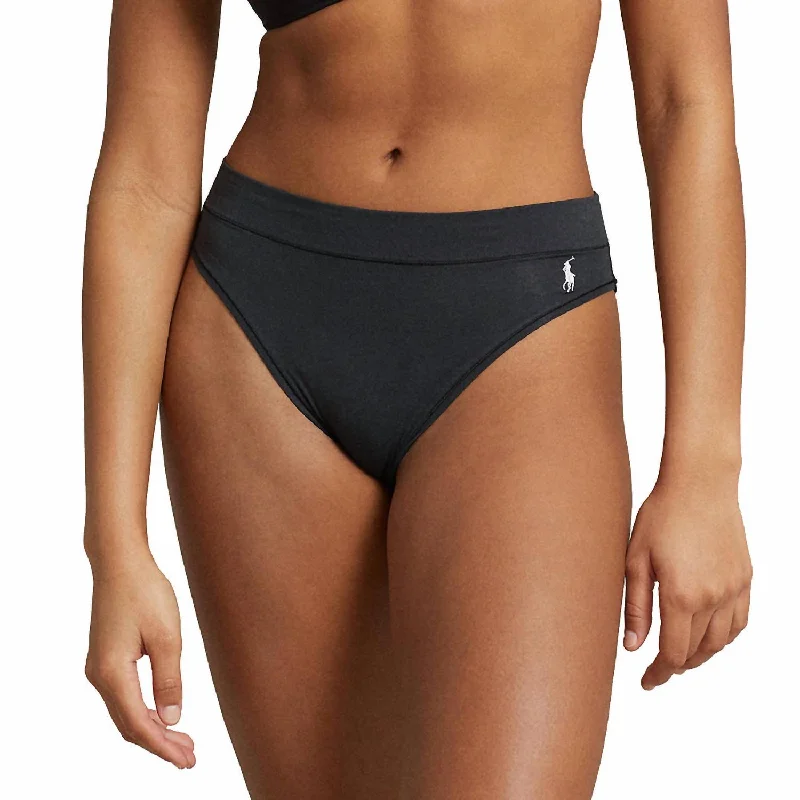 Affordable Women's Apparel High-Rise High-Cut Organic Cotton Brief In Onyx