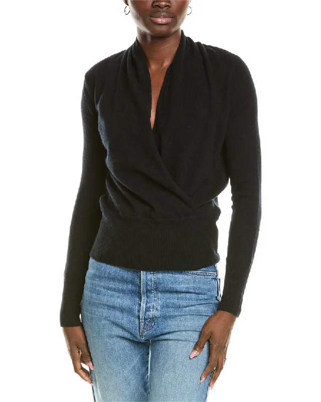 Women's Casual Apparel sofiacashmere Modern Faux Wrap Cashmere Sweater
