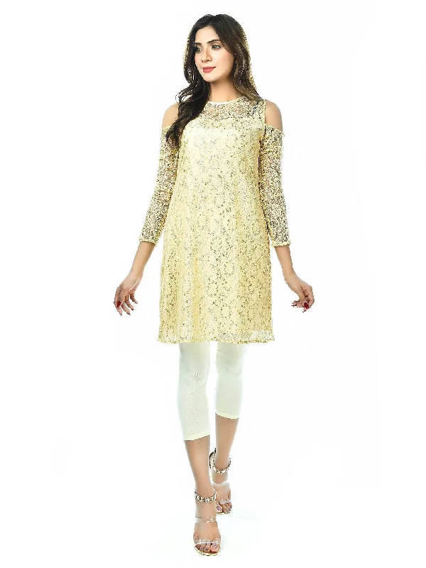 Season Appropriate Women's Collection Sequined Net Dress