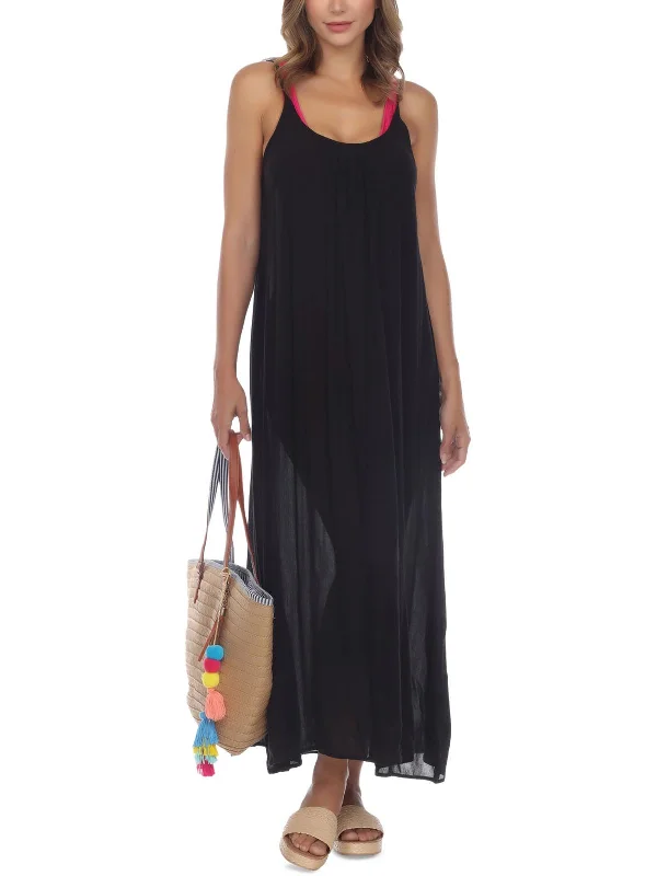 Women's Classic Attire Womens Solid Maxi Cover-Up
