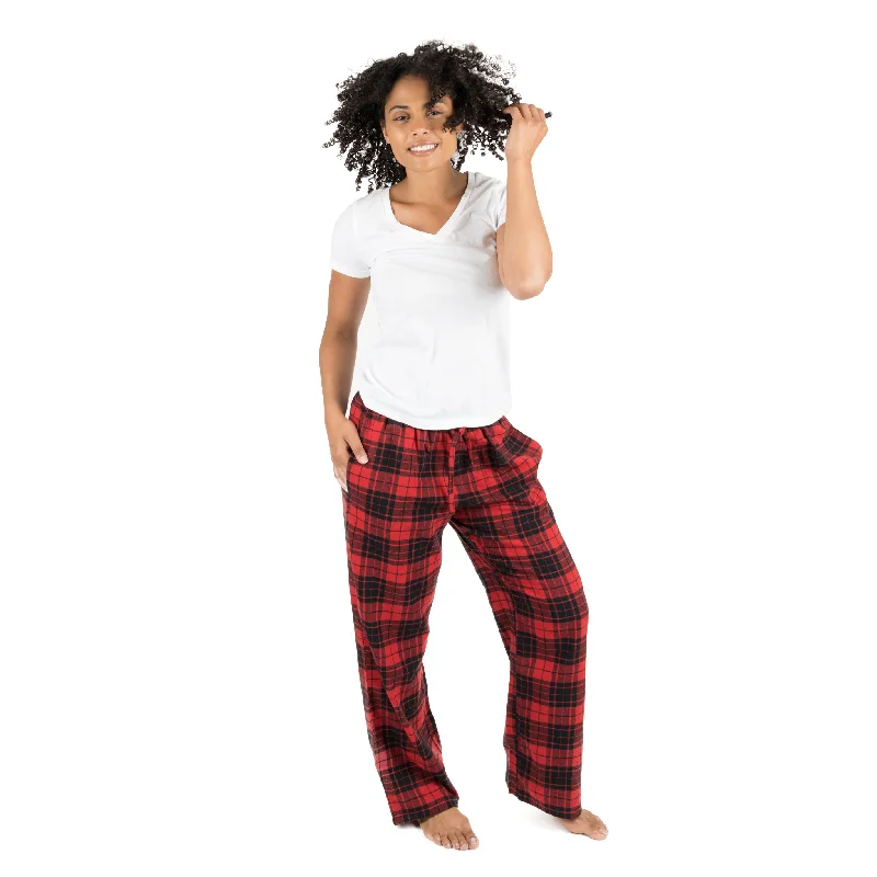 Women's Sporty Chic Clothes Christmas Womens Flannel Pajama Pants Plaid