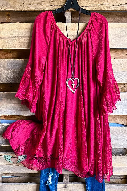 Unbeatable Prices On Best-Selling Items AHB EXCLUSIVE: Spring Sighting Tunic/Dress- Crimson