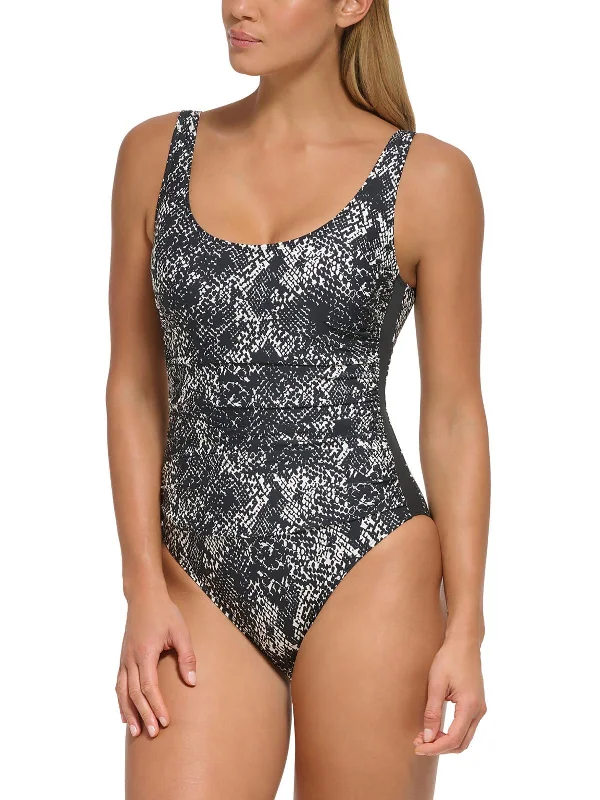 Women's Activewear Garments Womens Snake Mesh Inerts One-Piece Swimsuit