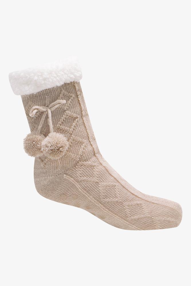 Women's Comfortable Lounge Garments Slipper Sock Natural