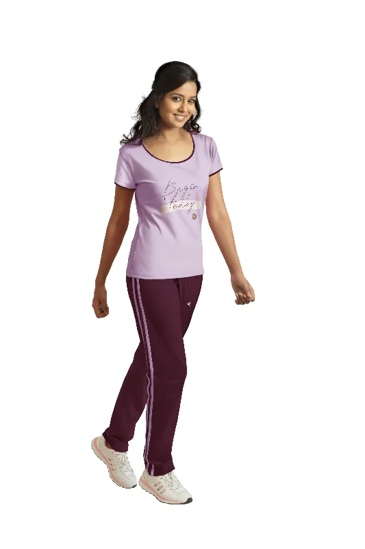 Women's Travel Outfit Set Loungewear Set-Lavender-Purple