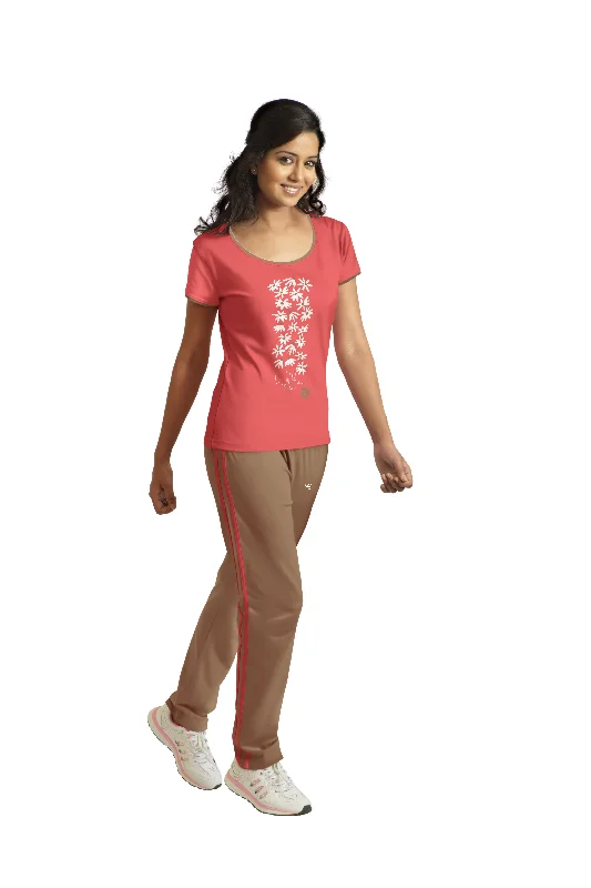 Women's Office Attire Loungewear Set-Coral-Coffee