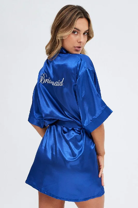 Women's Clothing For Special Occasions Blue Bridesmaid Nightgown