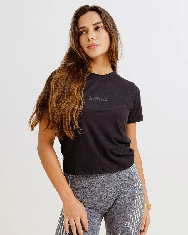 Women's Sports Apparel Black Basic Sports T-shirt
