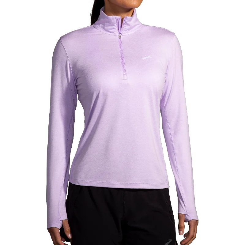 Women's Clothing For Outdoor Events Brooks Dash 2.0 Half Zip Long Sleeve Womens Running Top - Purple