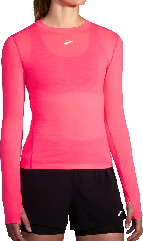 Women's Tops And Clothing Brooks High Point Womens Long Sleeve Running Top - Pink