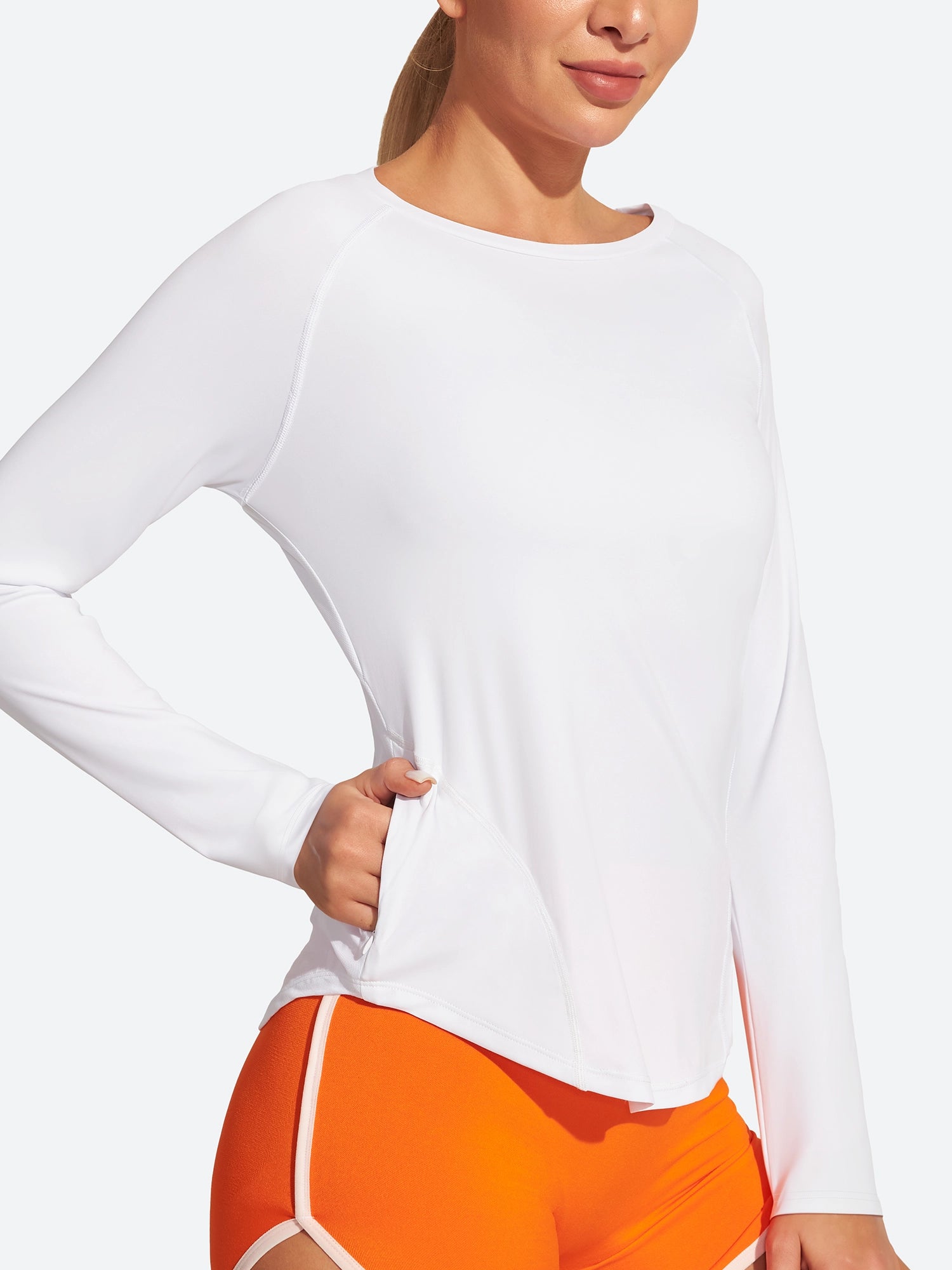 Chic Clothing For Women IUGA UPF 50+ Long Sleeve Rash Guard With Pockets