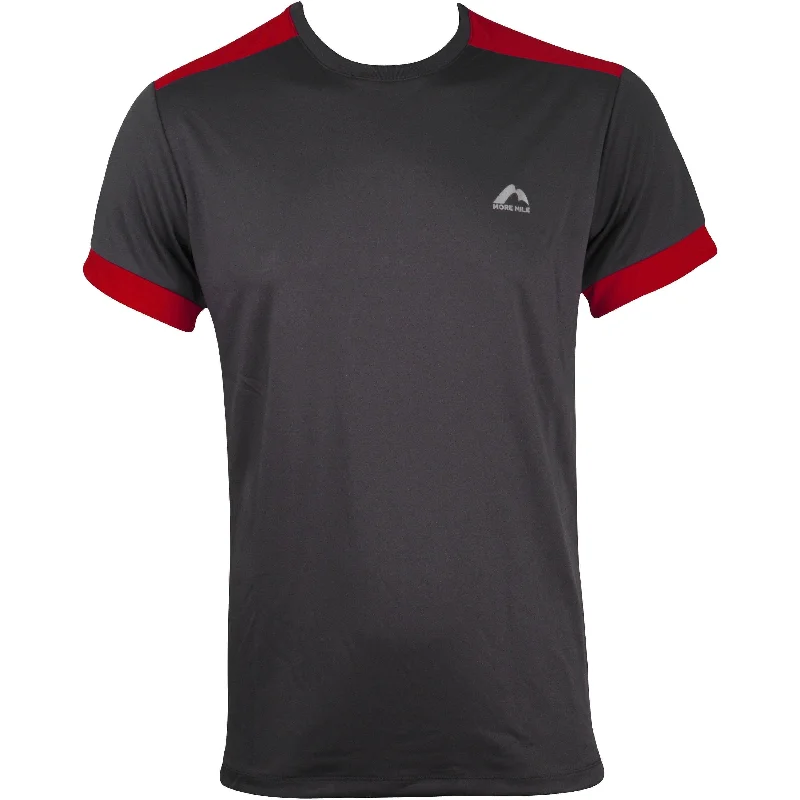 Elegant Women's Evening Garments More Mile Action Short Sleeve Mens Running Top - Grey Elegant Women's Evening Garments More Mile Action Short Sleeve Mens Running Top - Grey