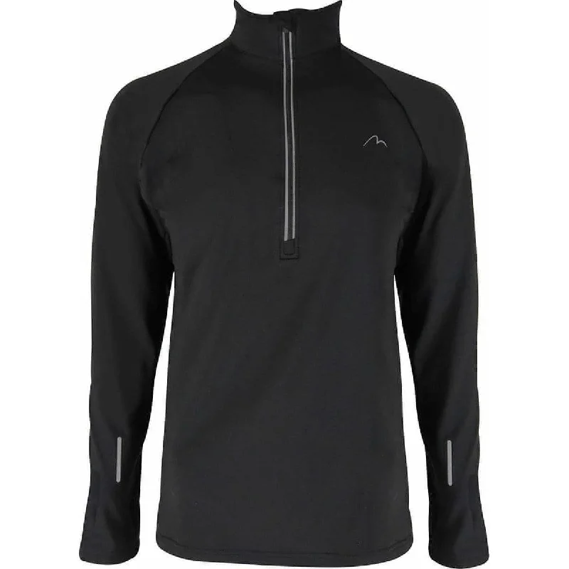 Women's Plus-Size Casual Outfit More Mile Alaska Half Zip Long Sleeve Mens Running Top - Black