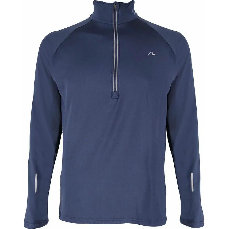Women's Elegant Clothes More Mile Alaska Half Zip Long Sleeve Mens Running Top - Navy