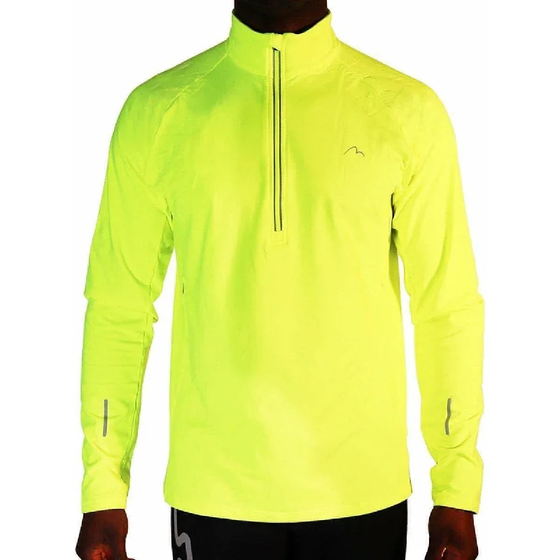 Women's Casual Outfit More Mile Alaska Half Zip Long Sleeve Mens Running Top - Yellow