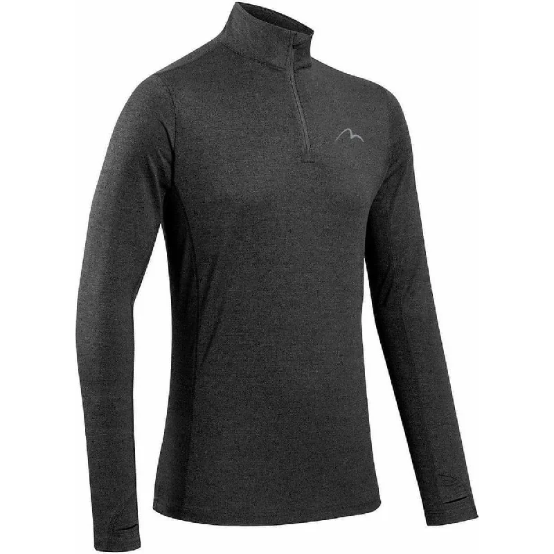 Women's Clothes For Outdoor Events More Mile Core Half Zip Long Sleeve Mens Running Top - Grey