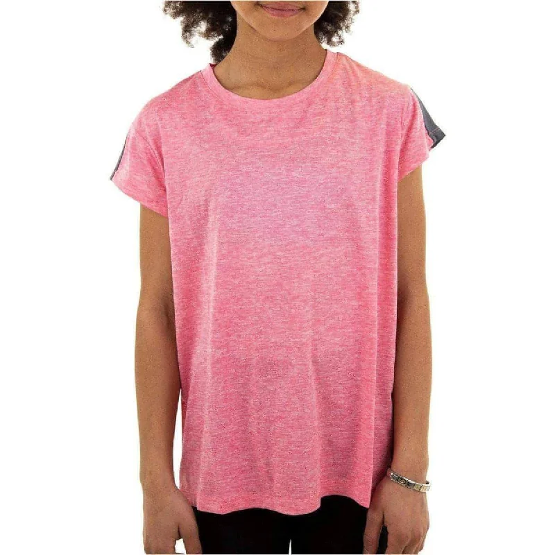 Women's Transitional Apparel More Mile Girls Cap Short Sleeve Training Top - Pink