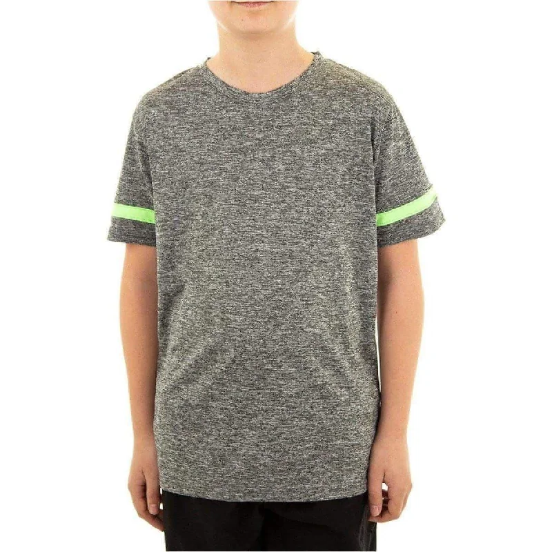 Women's Vintage Clothes More Mile Marl Boys Short Sleeve Running Top - Grey