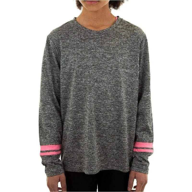 Women's Seasonal Apparel More Mile Marl Girls Long Sleeve Running Top - Grey