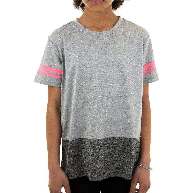 Women's Elegant Evening Outfit More Mile Marl Girls Short Sleeve Training Top - Grey