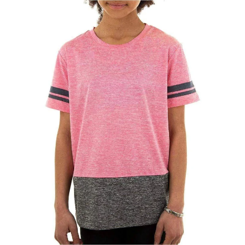 Women's Outerwear Attire More Mile Marl Girls Short Sleeve Training Top - Pink