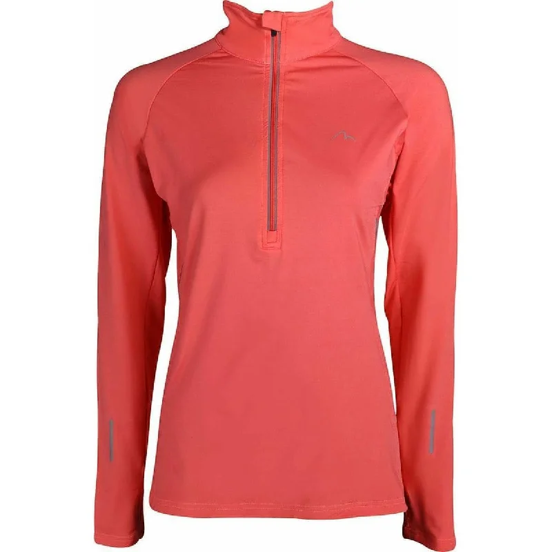 Women's Trendy Clothes More Mile Vancouver Half Zip Long Sleeve Womens Running Top - Pink