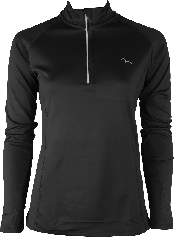 Women's Party Clothes More Mile Vivid Half Zip Long Sleeve Womens Running Top - Black