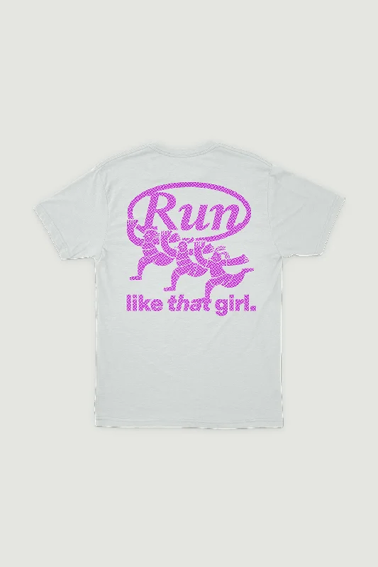Women's Outfit [PRE-ORDER] Graphic Oversized Tee in Slate (Run Like That Girl)
