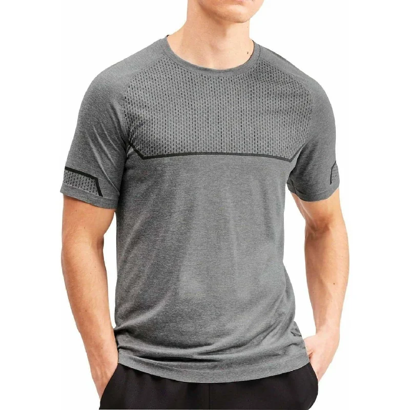 Women's Timeless Attire Puma Energy Seamless Short Sleeve Mens Running Top - Grey