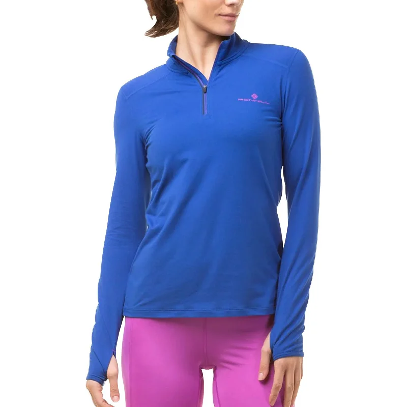 Women's Activewear Garments Ronhill Core Thermal Half Zip Long Sleeve Womens Running Top - Blue