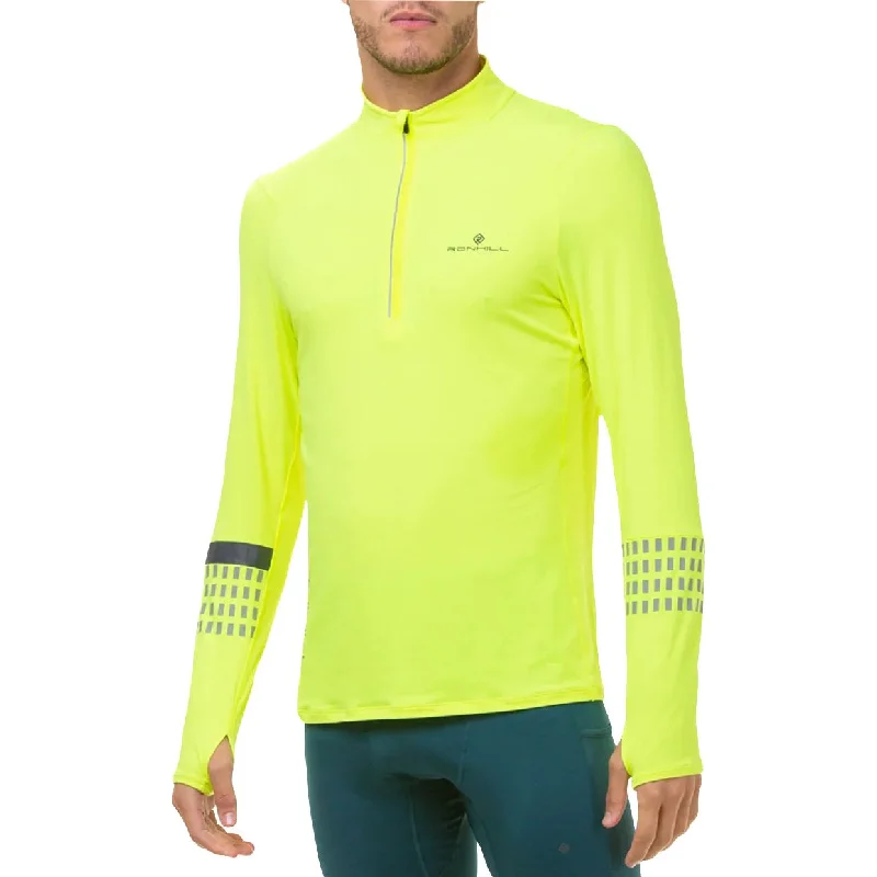 Elegant Women's Evening Garments Ronhill Tech Afterhours Half Zip Long Sleeve Mens Running Top - Yellow