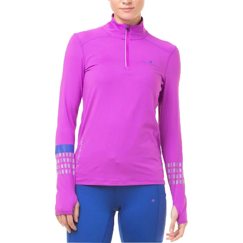 Women's Outerwear Garments Ronhill Tech Afterhours Half Zip Long Sleeve Womens Running Top - Purple