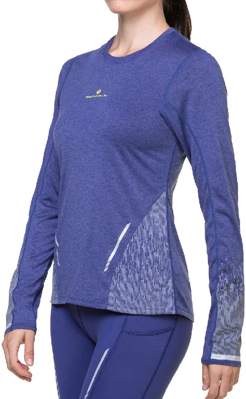 Women's Resort Apparel Ronhill Tech Reflect Long Sleeve Womens Running Top - Blue