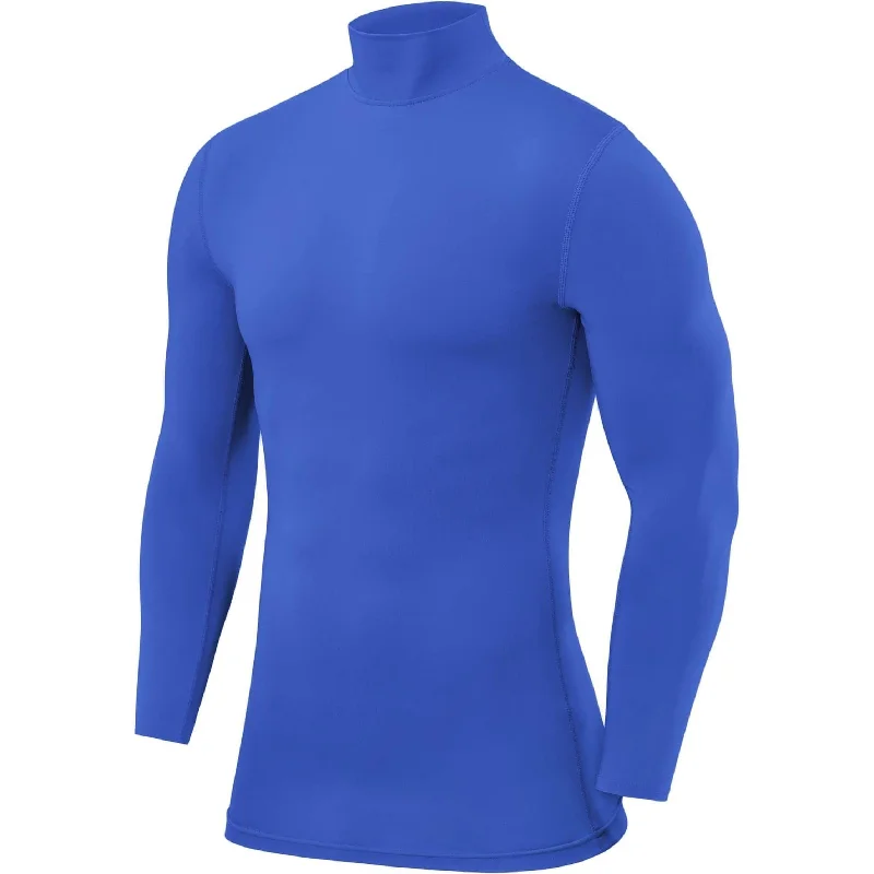 Women's Wedding Apparel TCA PowerLayer Long Sleeve Mock Mens Compression Top - Blue