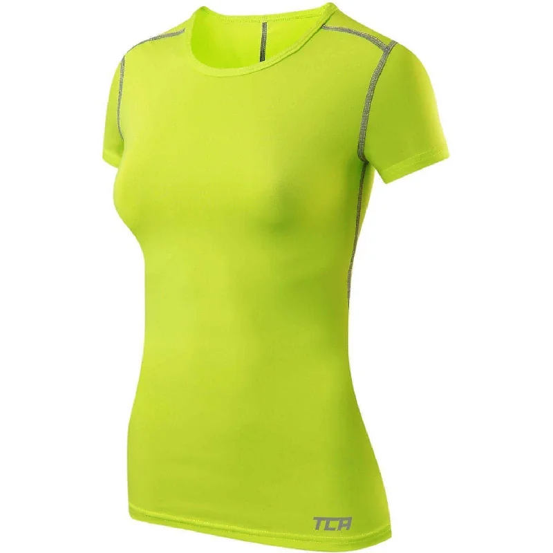 Women's Evening Garments TCA Pro Performance Womens Short Sleeve Baselayer Running Top - Green Women's Evening Garments TCA Pro Performance Womens Short Sleeve Baselayer Running Top - Green