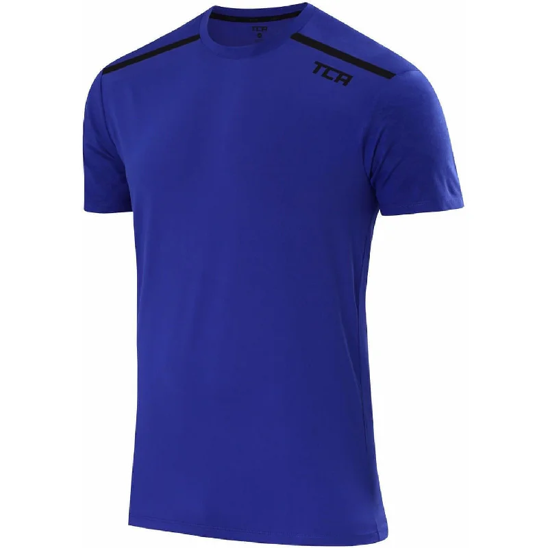 Sustainable Women's Clothing TCA Radius Short Sleeve Mens Running Top - Blue