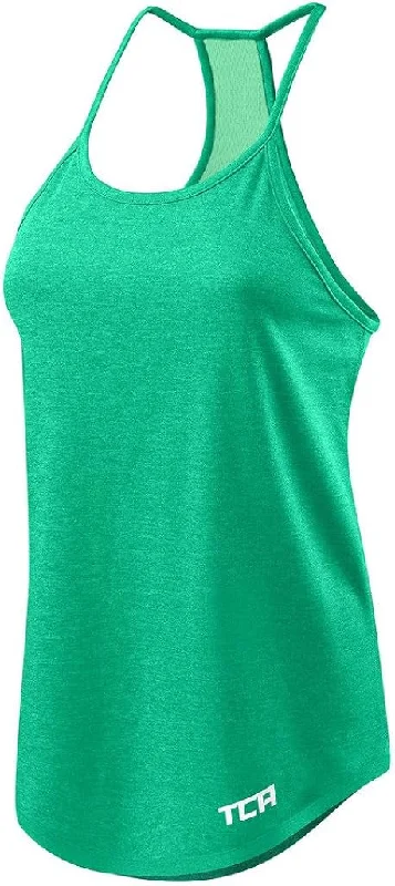 Women's Trendy Casual Outfit TCA Switch Up Reversible Womens Running Vest Tank Top - Green