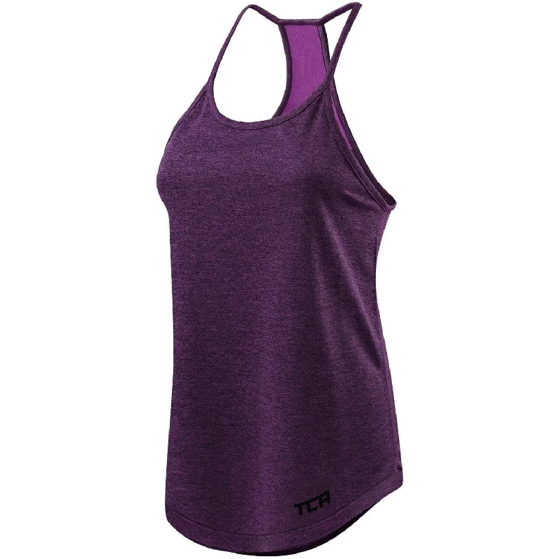 Women's Trendy Clothes TCA Switch Up Reversible Womens Running Vest Tank Top - Purple