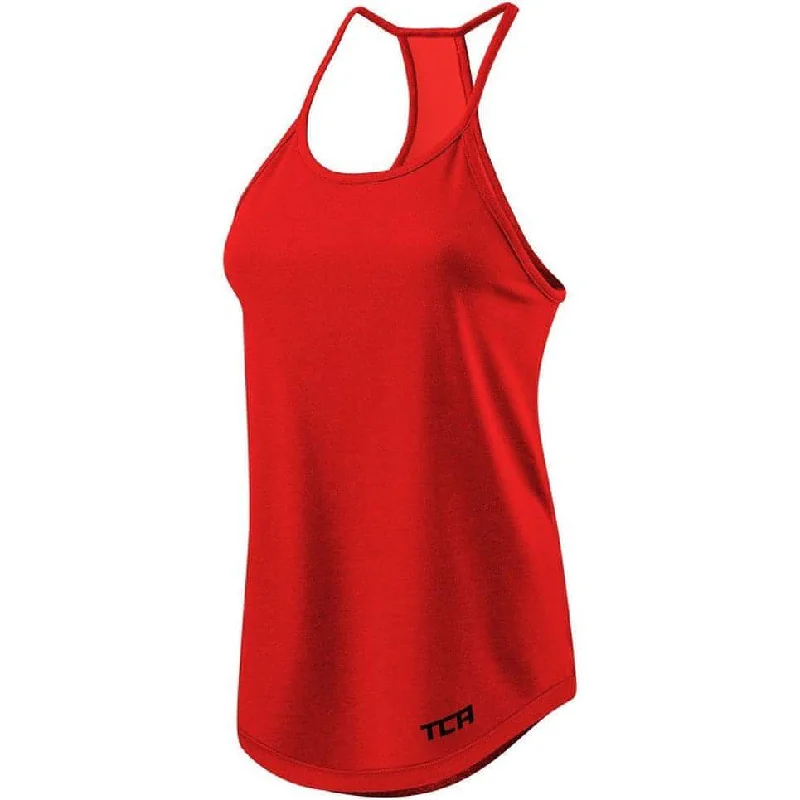 Women's Plus-Size Casual Outfit TCA Switch Up Reversible Womens Running Vest Tank Top - Red