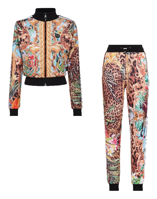 Women's Comfortable Lounge Outfit Tracksuit Top/Trousers Baroque Flowers