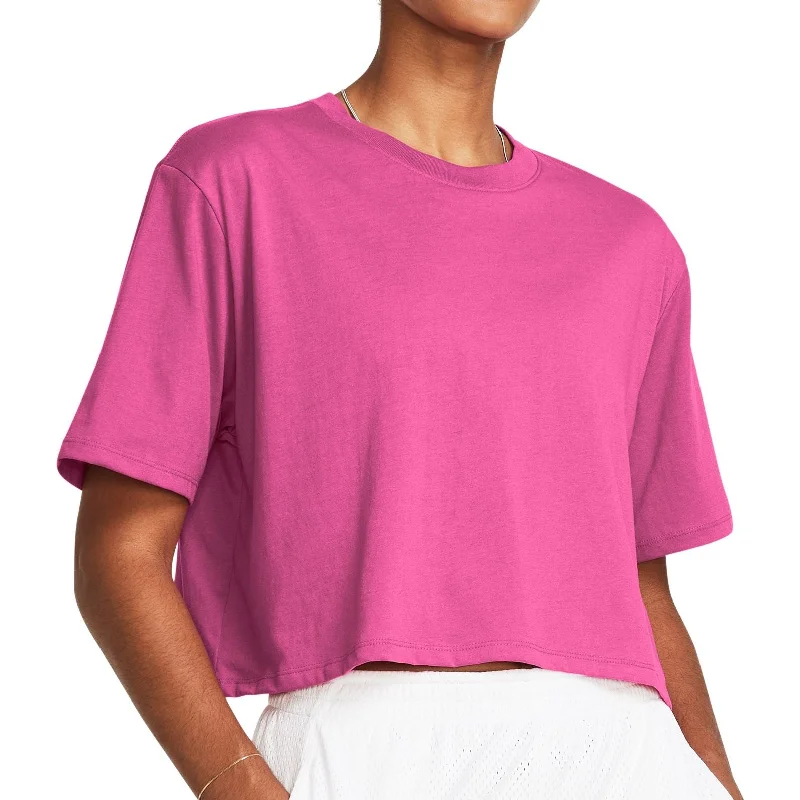 Women's Evening Wear Outfit Under Armour Campus Boxy Crop Short Sleeve Womens Training Top - Pink