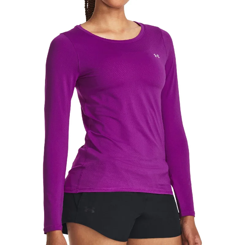 Women's Athletic Clothes Under Armour HeatGear Long Sleeve Womens Training Top - Purple