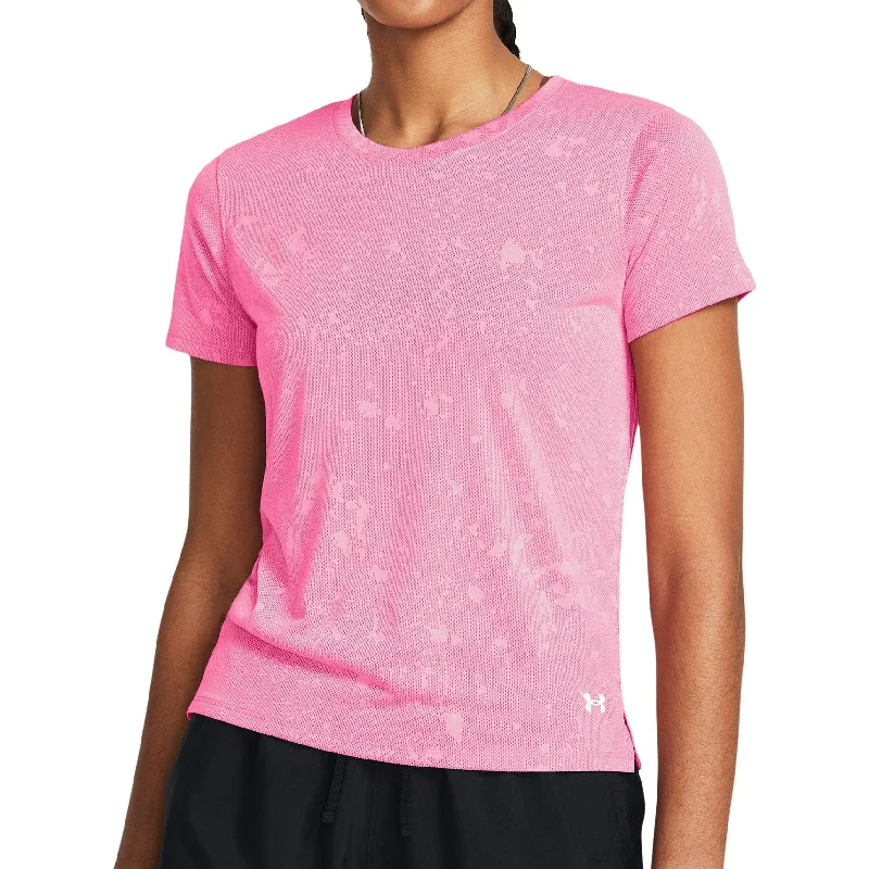 Women's Stylish Professional Garments Under Armour Launch Splatter Short Sleeve Womens Running Top - Pink