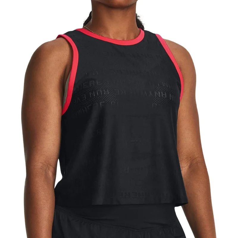 Women's Vacation Outfit Set Under Armour Run Everywhere Womens Running Vest Tank Top - Black