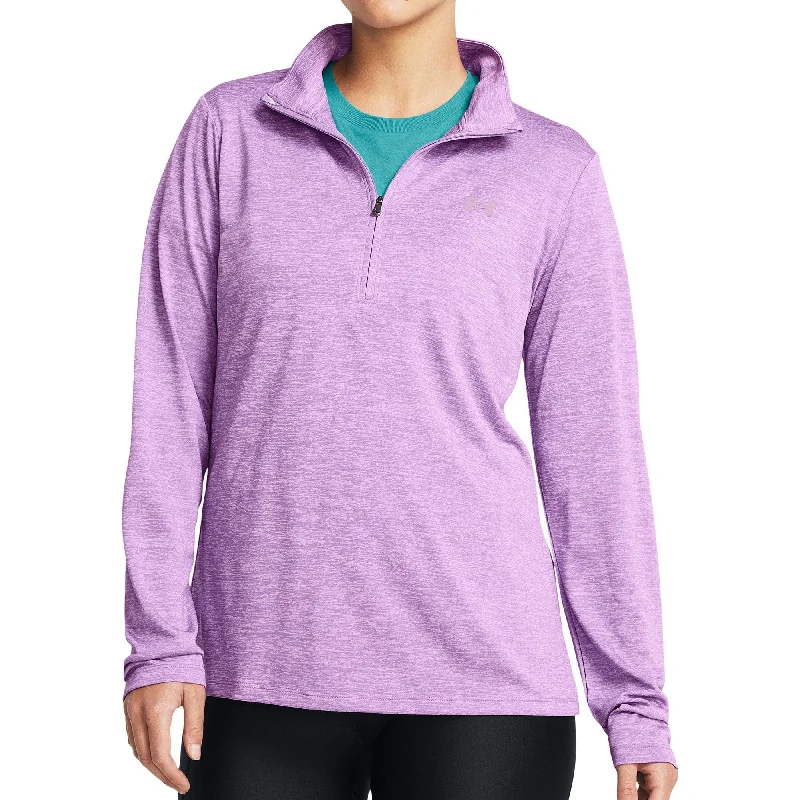 Women's Wardrobe Apparel Under Armour Tech Twist Half Zip Long Sleeve Womens Training Top - Purple