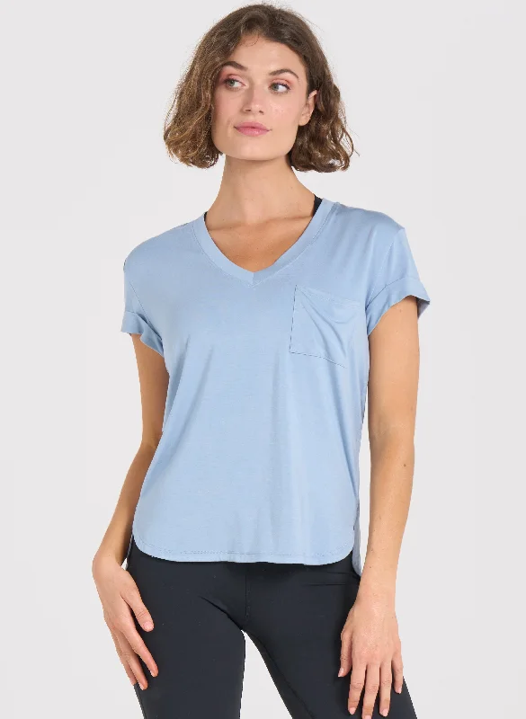 Affordable Women's Garments V-Neck Pocket Tee - FINAL SALE