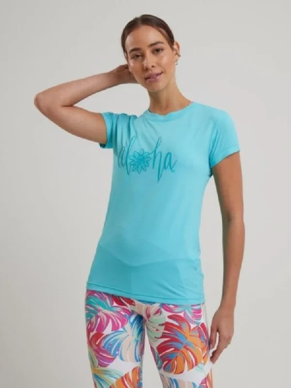 Women's Vacation Garments Women's Dri-Fit T-Shirt ALOHA Graphic - OCEAN BLUE