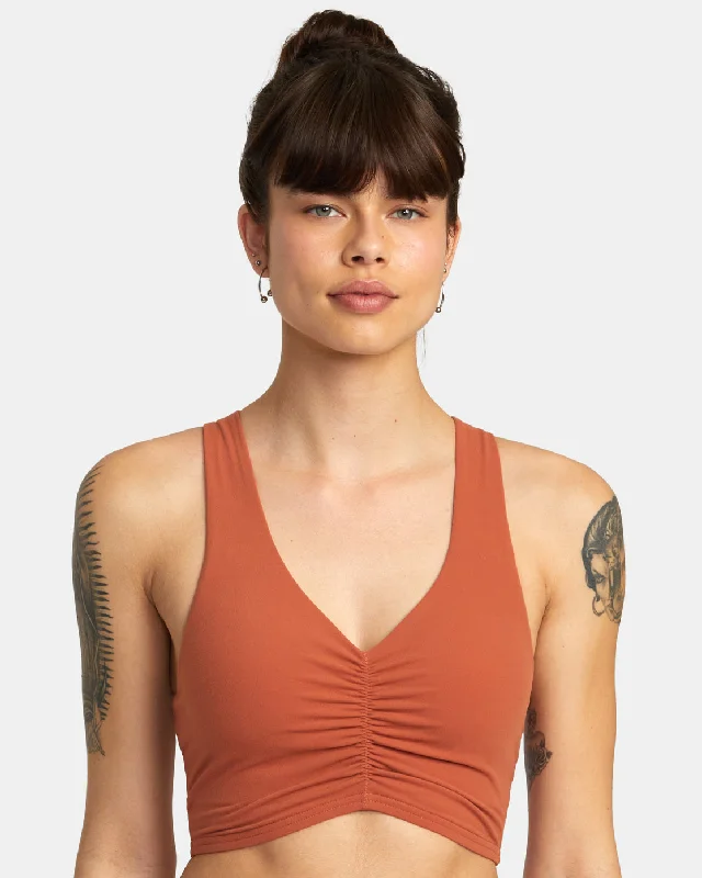 Chic Clothing For Women Earth Mid Support Bra - Terracotta