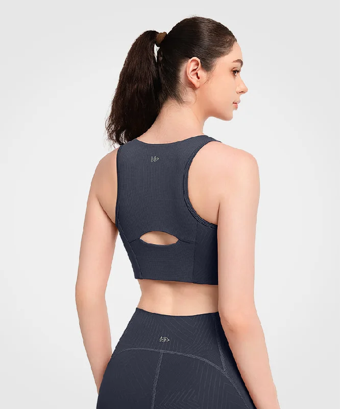 Women's Chic Outerwear Garments Echo Front Zip Keyhole Perforated Padded Running Bra | Women's High Support Sports Bra Women's Chic Outerwear Garments Echo Front Zip Keyhole Perforated Padded Running Bra | Women's High Support Sports Bra